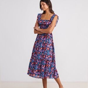 Vineyard Vines Smocked Floral Midi Dress